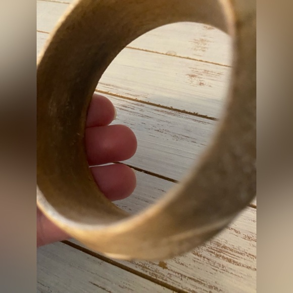 Vintage Carved Wooden Motif Bracelet Made in India Boho - Picture 4 of 8